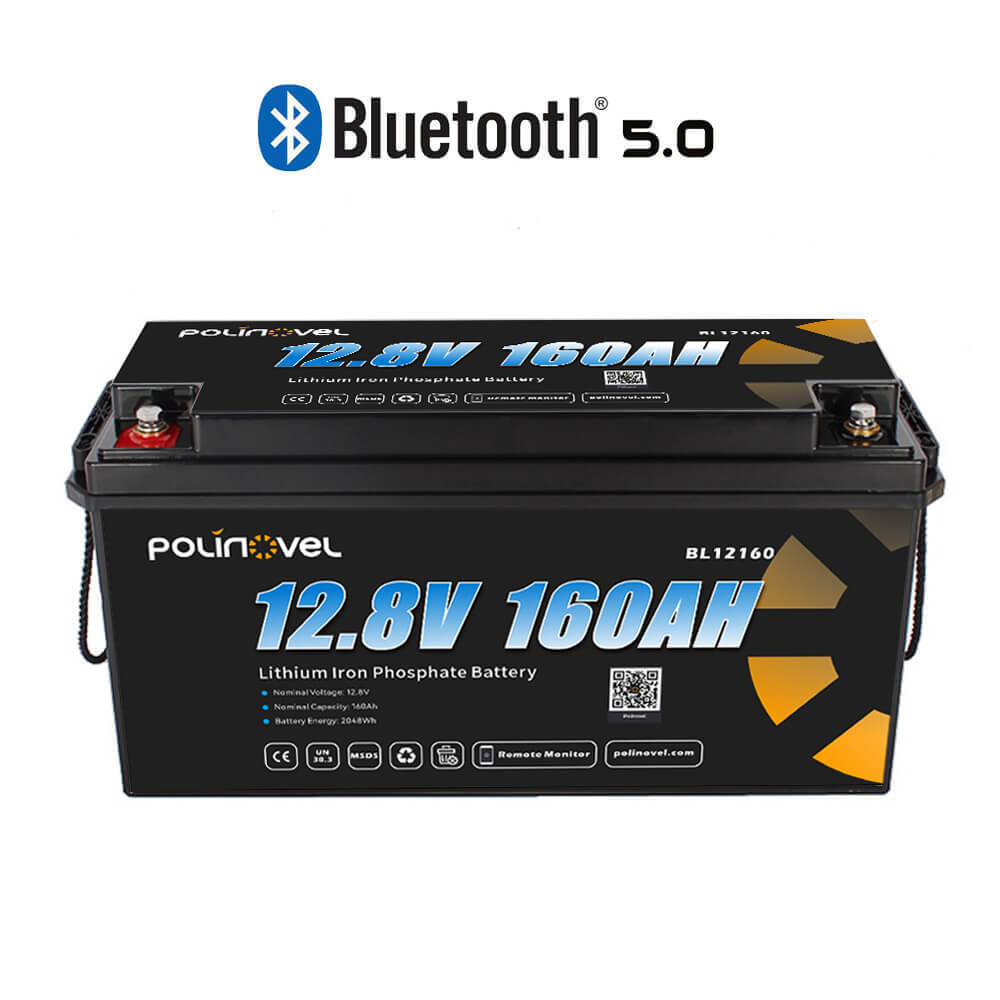 Polinovel 12V 160AH Bluetooth lithium battery