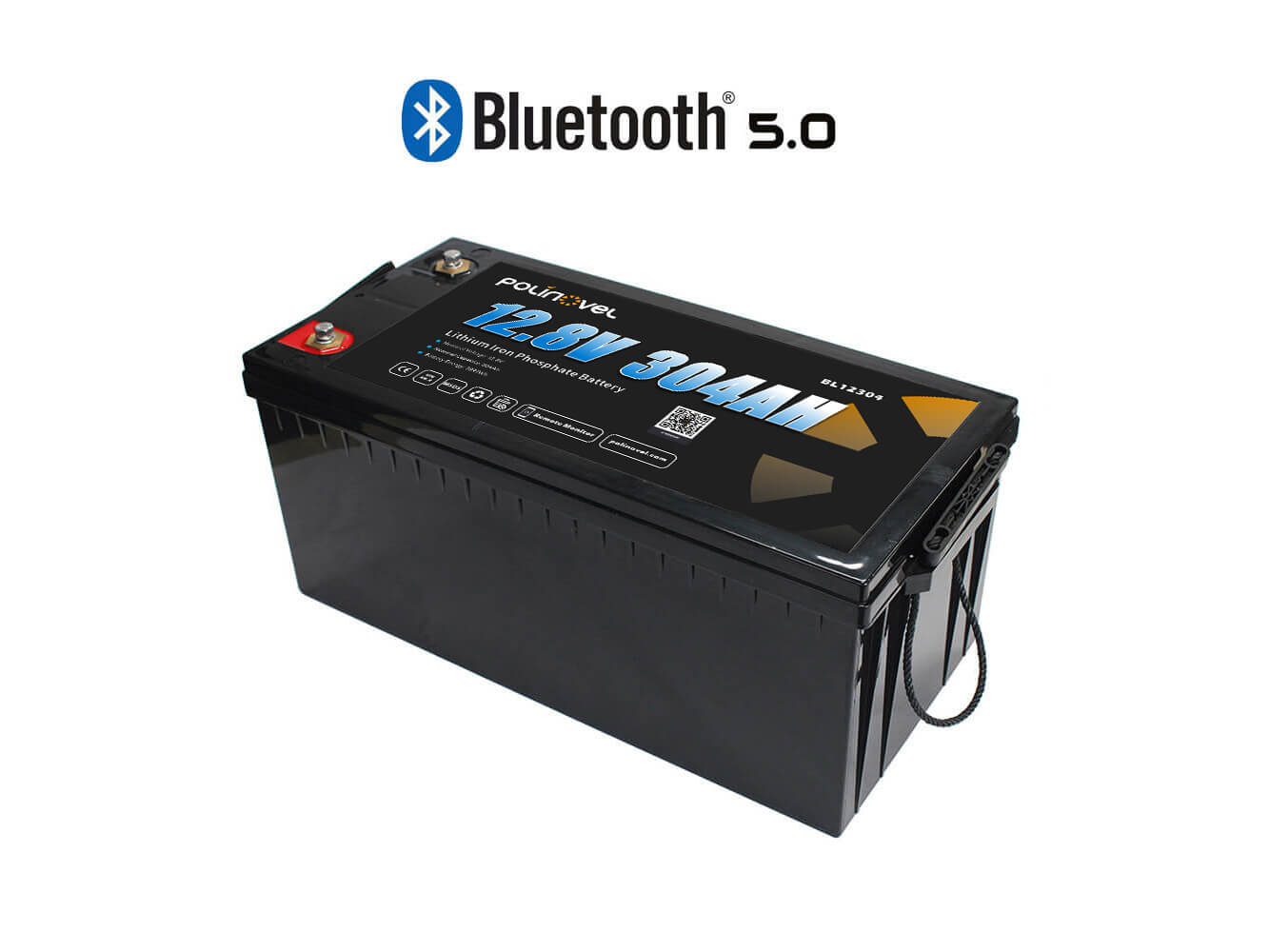 Polinovel 12V 304AH Bluetooth lithium battery