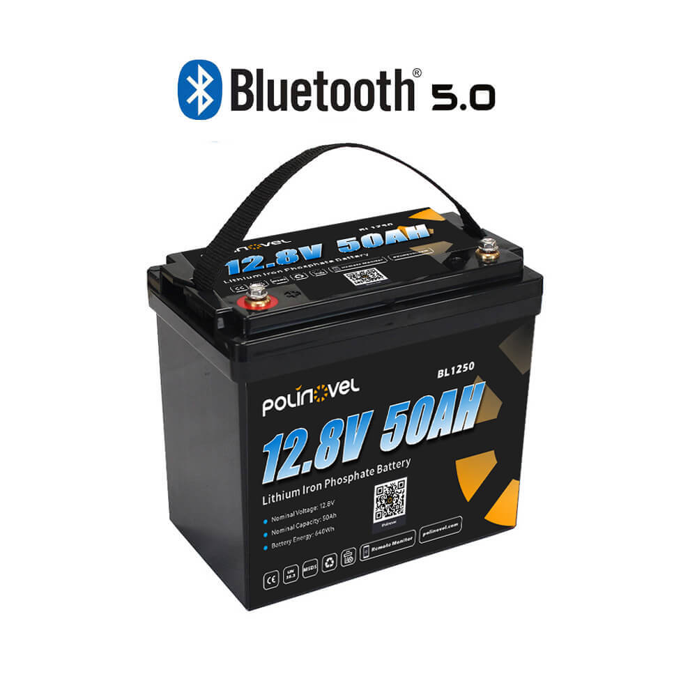 Polinovel 12V 50AH Bluetooth lithium battery