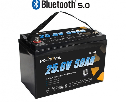 Polinovel 24V 50AH Bluetooth lithium battery