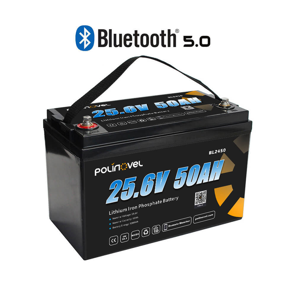 Polinovel 24V 50AH Bluetooth lithium battery