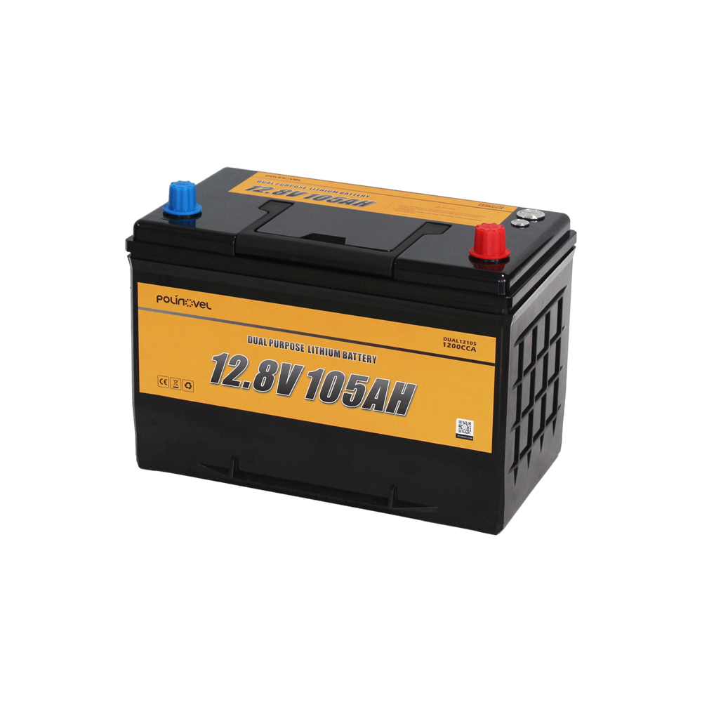 Polinovel 12V 105Ah Dual Purpose Lithium Battery