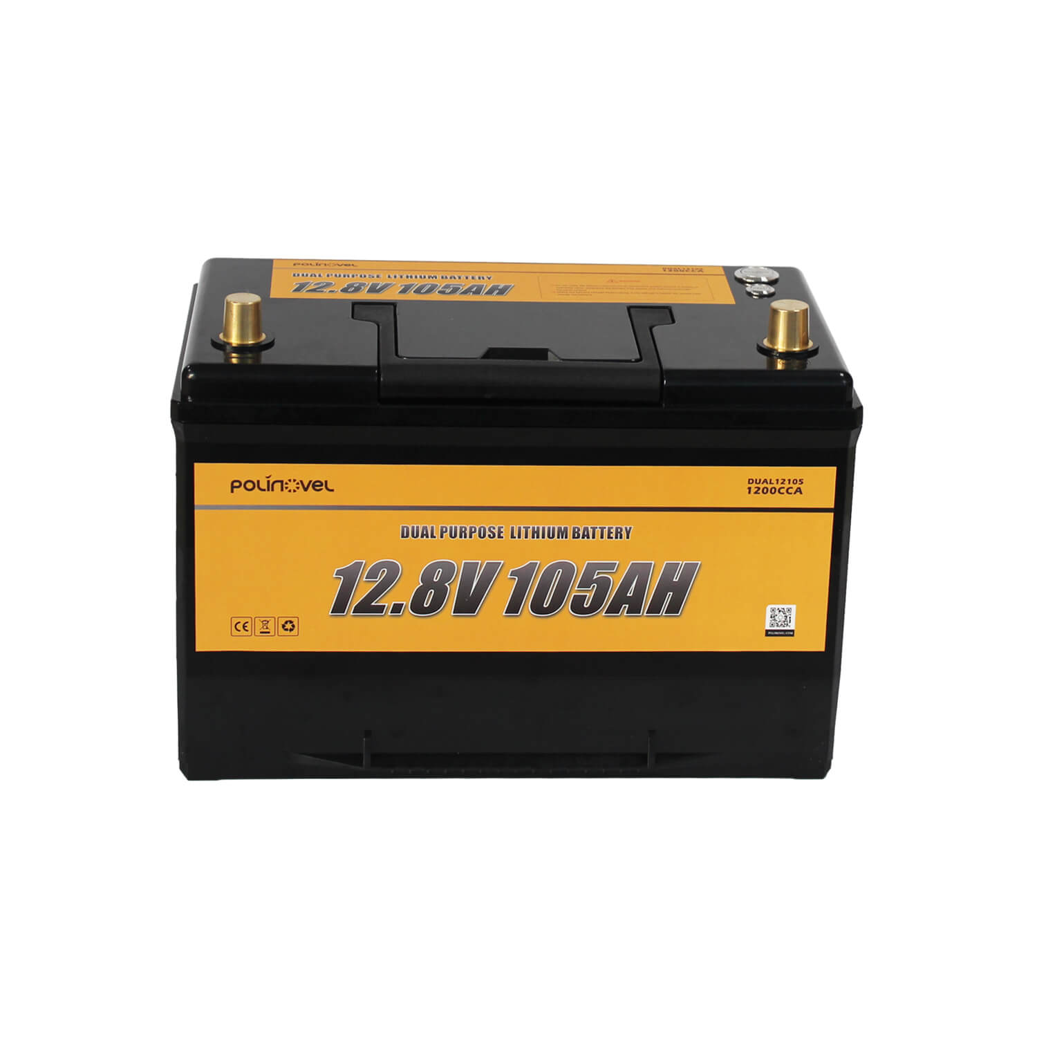 Polinovel 12V 105Ah Dual Purpose Lithium Battery