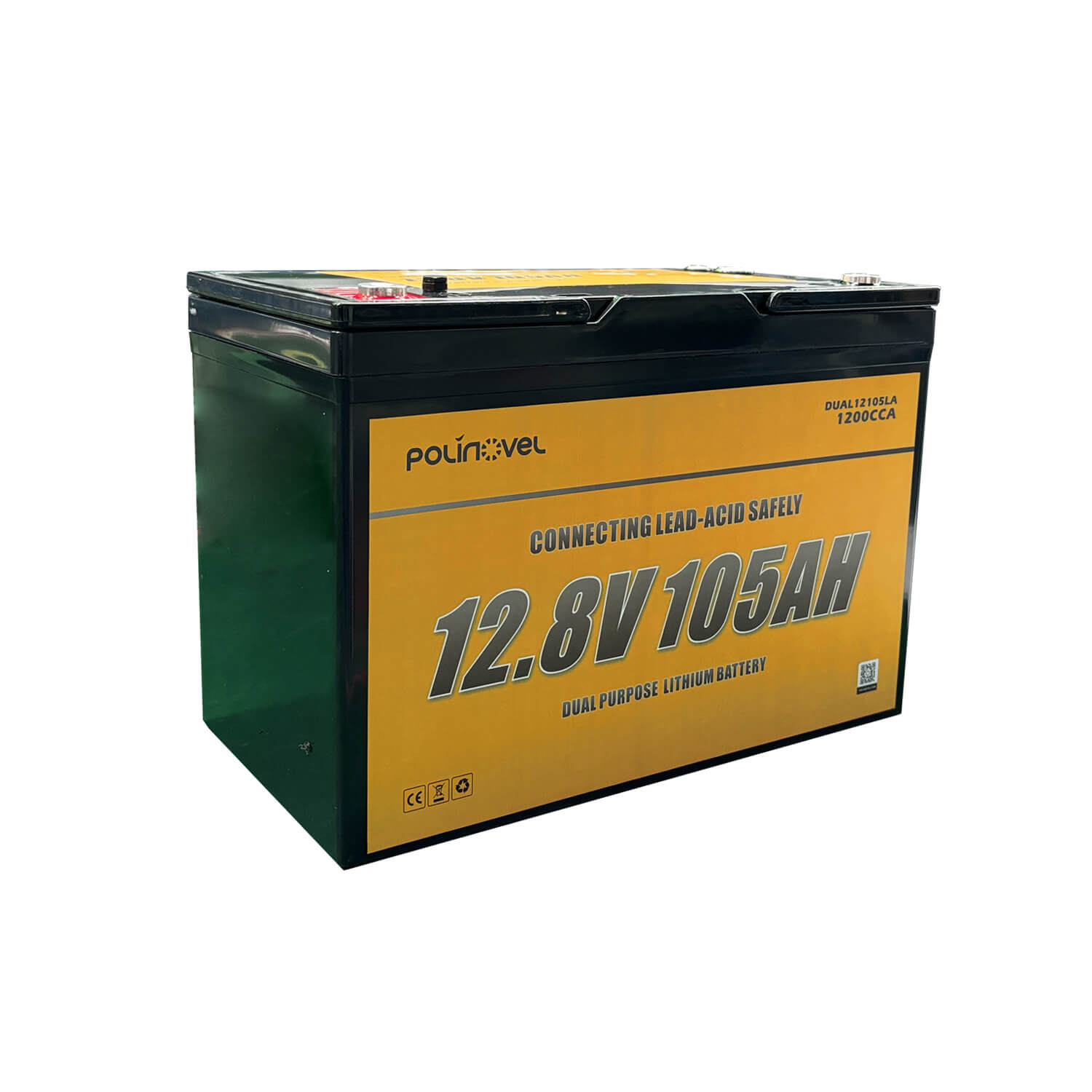 Polinovel 12V 105Ah Dual Purpose LiFePO4 Battery DUAL12105LA
