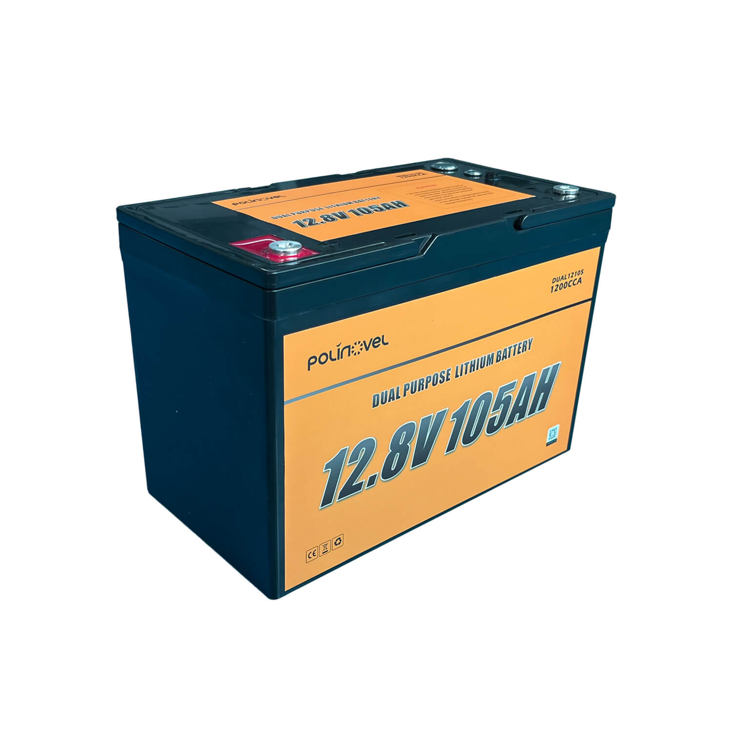 Polinovel 12V 105AH dual purpose lithium battery