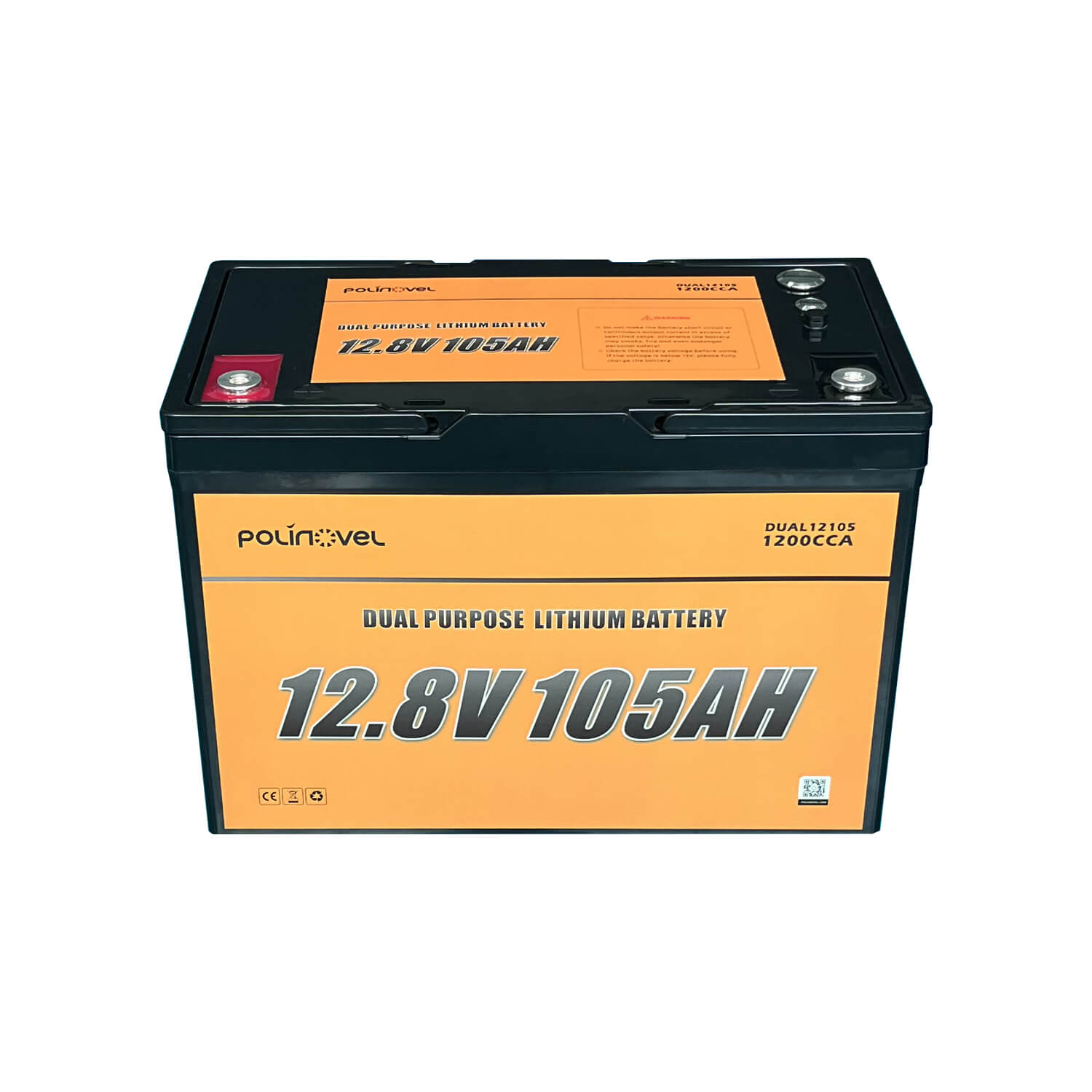 Polinovel 12V 105AH dual purpose lithium battery